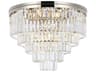 Elegant Lighting Sydney 17-Light Polished Nickel Clear Crystal Tiered Flush Mount