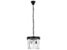 Elegant Lighting Sydney 3-Light Matte Black Clear Crystal Drum Mini Pendant