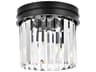 Elegant Lighting Sydney 3-Light Matte Black Clear Crystal Drum Flush Mount