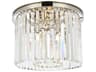 Elegant Lighting Sydney 6-Light Polished Nickel Clear Crystal Drum Flush Mount