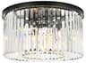 Elegant Lighting Sydney 8-Light Matte Black Clear Crystal Drum Flush Mount