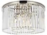 Elegant Lighting Sydney 8-Light Polished Nickel Clear Crystal Drum Flush Mount