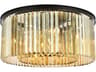 Elegant Lighting Sydney 8-Light Matte Black Gold Crystal Drum Flush Mount