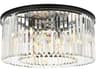 Elegant Lighting Sydney 8-Light Matte Black Clear Crystal Drum Flush Mount