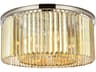 Elegant Lighting Sydney 8-Light Polished Nickel Gold Crystal Drum Flush Mount
