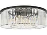 Elegant Lighting Sydney 10-Light Matte Black Clear Crystal Drum Flush Mount