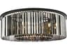 Elegant Lighting Sydney 10-Light Matte Black Silver Crystal Drum Flush Mount
