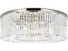 Elegant Lighting Sydney 10-Light Polished Nickel Clear Crystal Drum Flush Mount