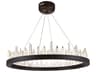 Elegant Lighting Malta 32-Light Satin Dark Grey Crystal LED Drum Pendant