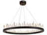 Elegant Lighting Malta 40-Light Satin Dark Grey Crystal LED Drum Pendant