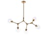 Elegant Lighting Cavoli 5-Light Brass And Clear Glass Chandelier