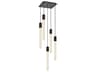 Elegant Lighting Weston 5-Light Black Crystal LED Cylinder Pendant
