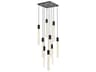 Elegant Lighting Weston 9-Light Black Crystal LED Cylinder Pendant