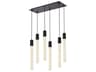 Elegant Lighting Weston 6-Light Black Crystal LED Cylinder Island Pendant