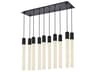 Elegant Lighting Weston 10-Light Black Crystal LED Cylinder Island Pendant