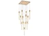 Elegant Lighting Weston 13-Light Satin Gold Crystal LED Cylinder Pendant
