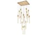 Elegant Lighting Weston 16-Light6-Light Satin Gold Crystal LED Cylinder Pendant