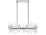Elegant Lighting Serena 16-Light6-Light Chrome Crystal Linear Island Pendant