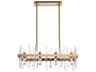 Elegant Lighting Serena 16-Light6-Light Satin Gold Crystal Linear Island Pendant