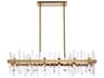 Elegant Lighting Serena 24-Light Satin Gold Crystal Linear Island Pendant