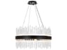Elegant Lighting Dallas 16-Light6-Light Black Crystal Drum Linear Pendant