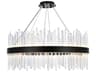 Elegant Lighting Dallas 18-Light8-Light Black Crystal Drum Linear Pendant