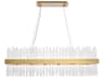 Elegant Lighting Dallas 24-Light Satin Gold Crystal Linear Island Pendant