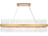 Elegant Lighting Dallas 28-Light Satin Gold Crystal Linear Island Pendant
