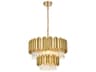 Elegant Lighting Willow 8-Light Satin Gold Drum Tiered Chandelier