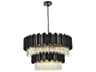 Elegant Lighting Willow 12-Light Black Drum Tiered Chandelier