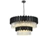 Elegant Lighting Willow 16-Light Black Drum Tiered Chandelier