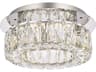 Elegant Lighting Monroe 1-Light Chrome Crystal LED Drum Flush Mount