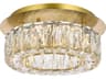 Elegant Lighting Monroe 1-Light Gold Crystal LED Drum Flush Mount