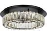 Elegant Lighting Monroe 1-Light Black Crystal LED Drum Flush Mount