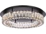 Elegant Lighting Monroe 1-Light Black Crystal LED Drum Flush Mount