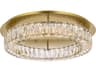 Elegant Lighting Monroe 1-Light Gold Crystal LED Drum Flush Mount
