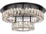 Elegant Lighting Monroe 2-Light Black Crystal LED Drum Tiered Flush Mount