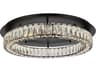 Elegant Lighting Monroe 1-Light Black Crystal LED Drum Flush Mount