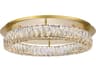 Elegant Lighting Monroe Gold Clear Crystal LED Drum Flush Mount