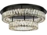 Elegant Lighting Monroe 2-Light Black Crystal LED Drum Tiered Flush Mount