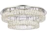 Elegant Lighting Monroe 2-Light Chrome Crystal LED Drum Tiered Flush Mount