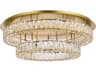 Elegant Lighting Monroe 2-Light Gold Crystal LED Drum Tiered Flush Mount