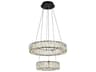Elegant Lighting Monroe 2-Light Black Crystal LED Drum Tiered Chandelier