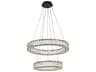 Elegant Lighting Monroe 2-Light Black Crystal LED Drum Tiered Chandelier