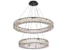 Elegant Lighting Monroe 2-Light Black Crystal LED Drum Tiered Chandelier
