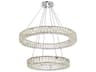 Elegant Lighting Monroe 2-Light Chrome LED Drum Tiered Chandelier