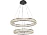 Elegant Lighting Monroe 2-Light Black Crystal LED Drum Tiered Chandelier