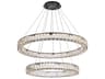 Elegant Lighting Monroe 2-Light Black Crystal LED Drum Tiered Chandelier