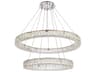 Elegant Lighting Monroe 2-Light Chrome Crystal LED Drum Tiered Chandelier