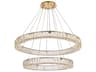 Elegant Lighting Monroe 2-Light Gold Crystal LED Drum Tiered Chandelier